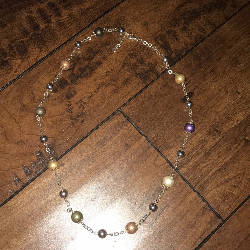 Colors of Sterling Bead Station Necklace 22" QVC